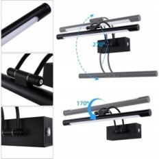 MONTOLITE DE LAMPEUR DE LED, 10W, 40 cm, mur pour salle de bain, noir