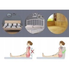 Linnin Reading Pillow, Bed Back, 120x60 cm, Grijs