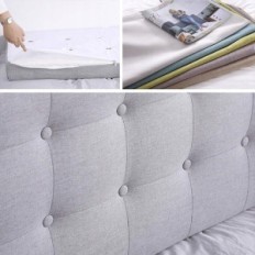 Cuscino di lettura di Linnin, letto posteriore, 120x60 cm, grigio