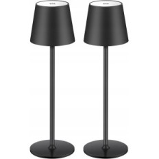 Zoeger de lâmpada de mesa LED sem fio, 3000k, IP54, preto