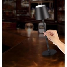 Lámpara de mesa LED inalámbrica ZOEGER, 3000K, IP54, Negro