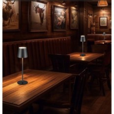 Bezprzewodowa lampa stołowa LED Zoeger, 3000K, IP54, czarna