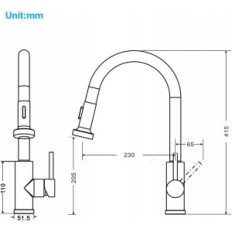 Torneira de cozinha OneCe Tr0010 com 2 bicos, aço inoxidável, usado