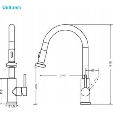 Robinet de cuisine ONECE TR0010 avec 2 buses, acier inoxydable, utilisé