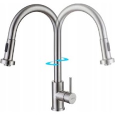 Onece TR0010 Kuchyňské baterie s 2 tryskami, nerezová ocel, použitá