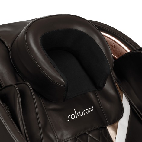 Fauteuil de massage Sakura Classic 305 marron — gros plan tête