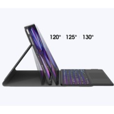 Caixa Earto com Teclado Qwertz para iPad Pro 12.9, 7 cores de fundo, preto