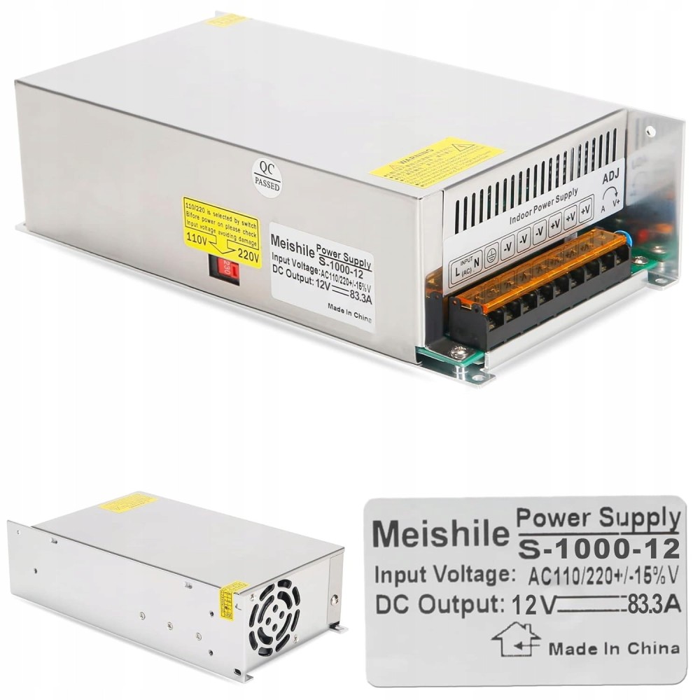 Meishile DC 12V 83,3A 1000W převodník, transformátor