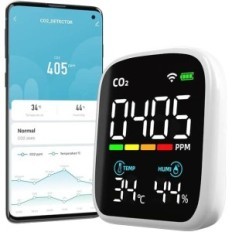 CO2 meter XIIW WiFi s alarmom, digitálnym teplomerom CO2