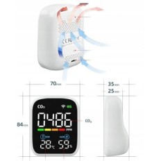 CO2 meetri XIIW WiFi koos alarmi, digitaalse CO2 termomeeter