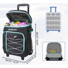 Sac de réfrigérateur Insmergée avec roues et poignée 45 L, serré 48 x 35 x 27cm