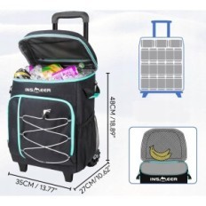 INSMEER táska hűtőszekrény kerekekkel és fogantyúval 45 l, lezárt 48 x 35 x 27cm