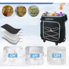 Bolsa de refrigerador InsMeer con ruedas y mango 45 L, apretado 48 x 35 x 27cm