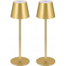 Lâmpada de mesa LED sem fio Zoeger 3000K, USB-C, IP54, Ouro