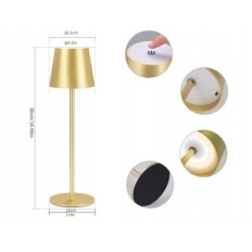 Bezdrôtová LED STAROVATEĽOV Zoeger 3000K, USB-C, IP54, GOLD