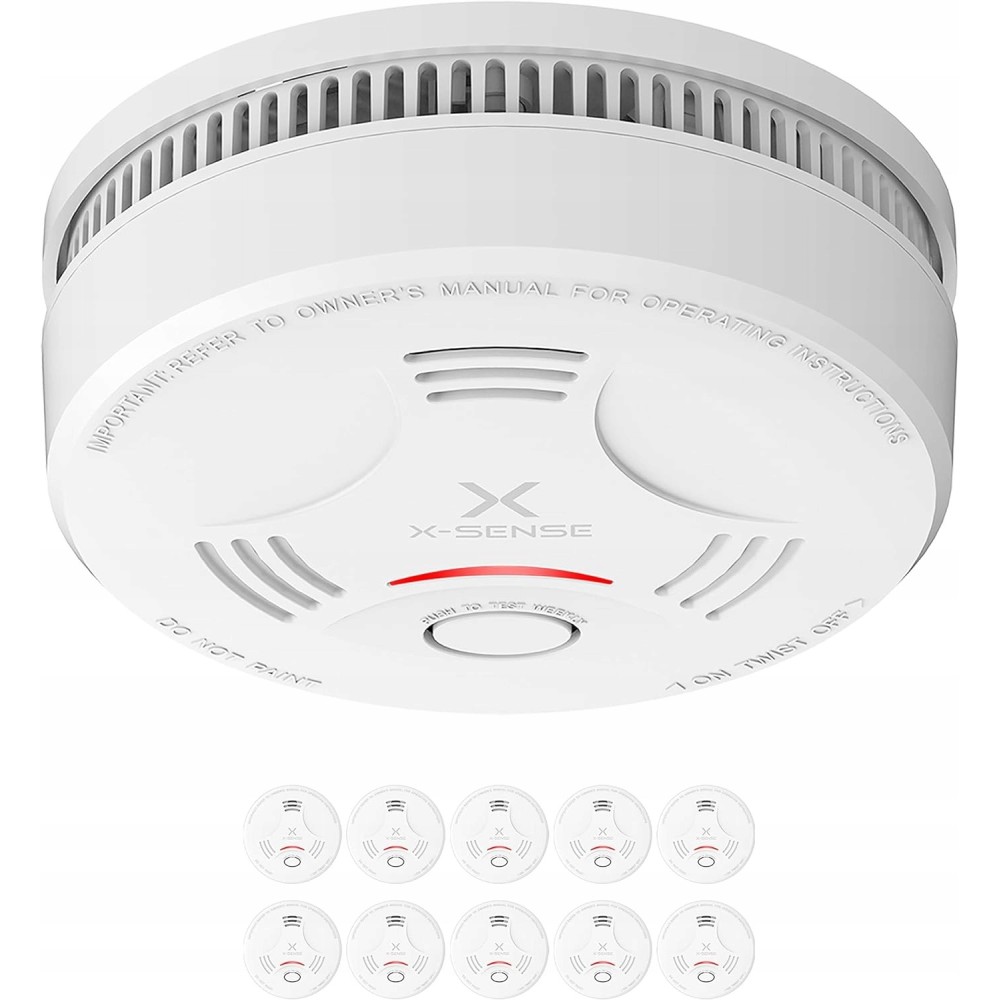 X-Sense SD11 rökdetektor, batteri 10 år, brandgivare, ställ 10 st