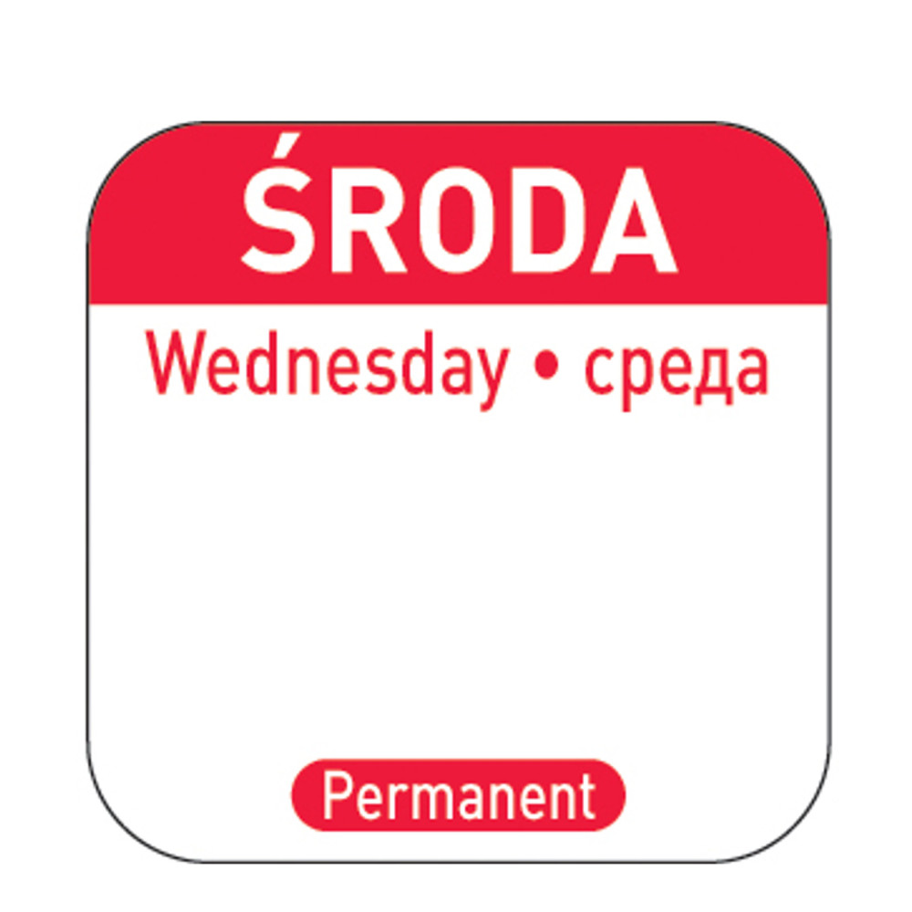 Bezpečnostné nálepky na potraviny na opakovanom kontajneroch Streda En RU SK 1000 ks. Hendi 850091