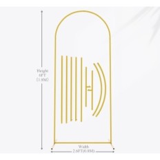 Metallbogen Putros 183x80cm für Hochzeit, Blumen, Ballons, Golden