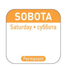 Food Safety stickers on reusable containers Saturday PL RU EN 1000 pcs. Hendi 850121