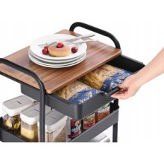 Kuhinjski kolica Kingrack WKUK830549-B, 3 razina s gornjim, metalom