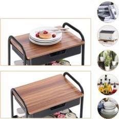 Kuhinjski kolica Kingrack WKUK830549-B, 3 razina s gornjim, metalom