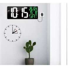 Orologio da parete digitale Xrexs con telecomando, 43 x 17,8 cm