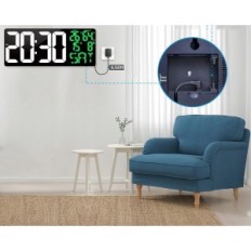 Digitalni zidni sat xrexs s daljinskim upravljačem, 43 x 17,8 cm