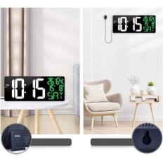 Horloge murale numérique Xrexs avec télécommande, 43 x 17,8 cm