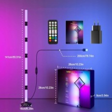 Hoek LED-vloerlamp bedee met afstandsbediening