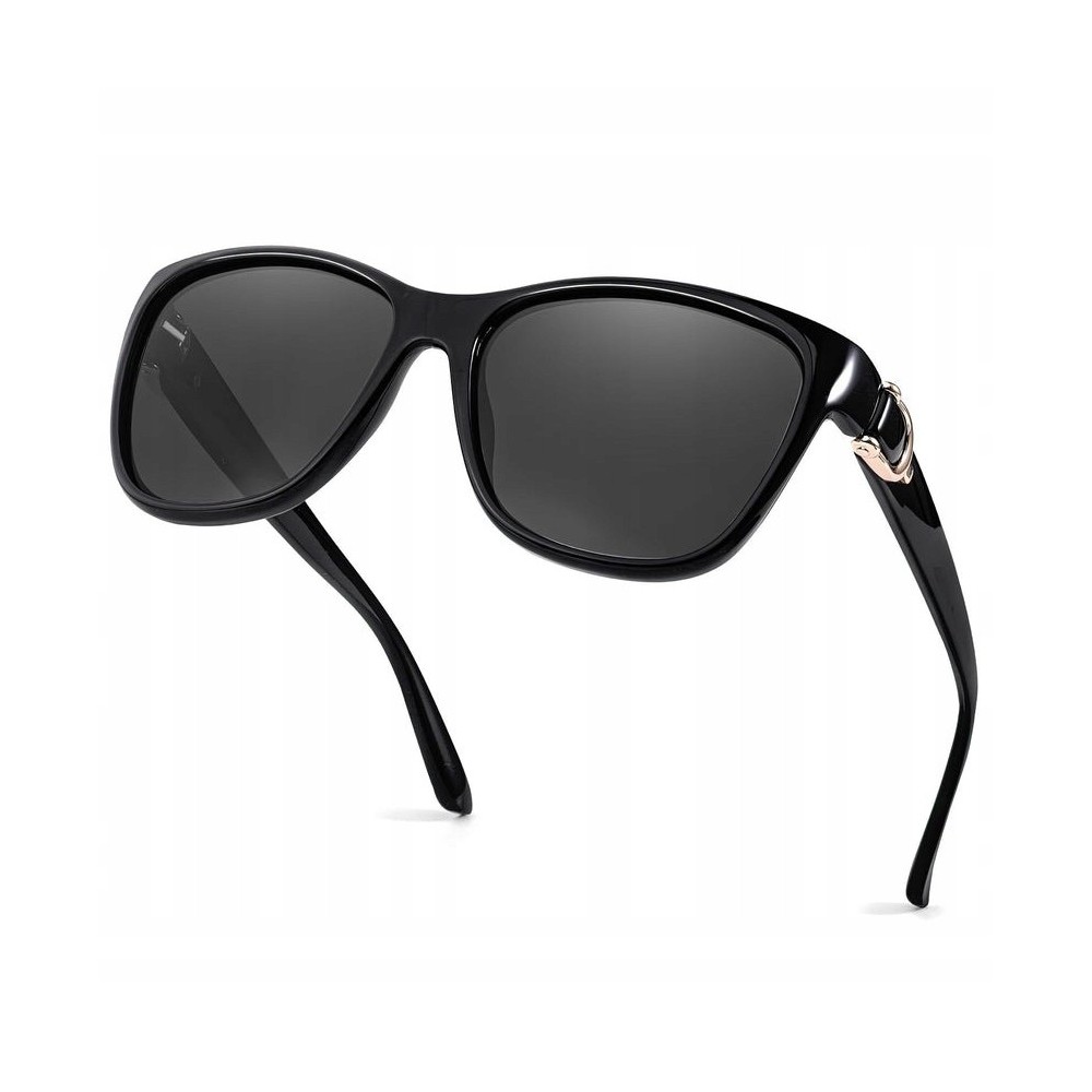Lunettes de soleil pour femmes Lvioe, Polarized UV400, Noir