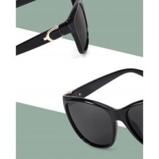 Óculos de sol femininos lviioe, UV400 polarizado, preto