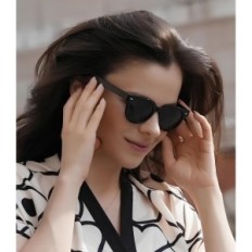 Wooden sunglasses. Magic, with polarization, black