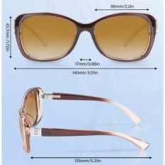 Lvioe women's sunglasses, polarized, large, brown