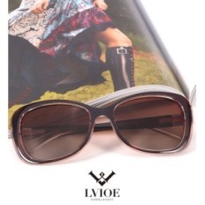 Lvioe women's sunglasses, polarized, large, brown