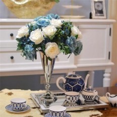 Vaso em flores Sziqiqi metal 36 cm, prata, conjunto de 10 pcs.