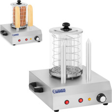 Dispositivo de aquecimento até 30 cachorros-quentes salsicha 2 rolos Royal Catering Rchw-350-2