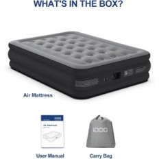 Inflatable mattress Idoo I-C-015 self-supporting, 195x137x46cm