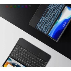 Case de orelha usada para ipad Air 5 com teclado QWERTZ, luz de fundo de 7 cores