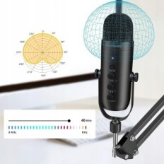 Microfoon USB ZEALSOUDE K66S, PC PODCAST KIT
