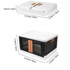 A set of folding boxes Ruiene 4 items x 50 l, stacked home