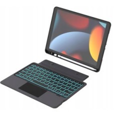 Caso con tastiera Qwertz Roolei per iPad 10,2, iPad Air 3 iPad Pro 10,5 Nero