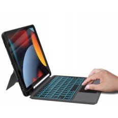 Juhtum QWERTZ Roofei klaviatuuri iPad 10,2, iPad Air 3 iPad Pro 10,5 must