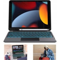 Case met Qwertz DAKEI-toetsenbord voor iPad 10,2, iPad Air 3 iPad Pro 10,5 zwart