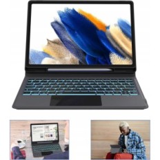 Pokrijte s Qwertz Rootoinom tipkovnicom za karticu Galaxy A8 10.5 '' 'crno