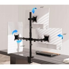 Triple EasyMount monitor holder maximum 32 inch VESA 75x75 100x100, fekete