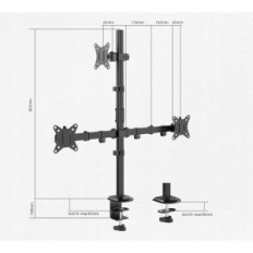 Drievoudige houder voor EasyMount Monitor tot 32 inches VESA 75x75 100x100, zwart