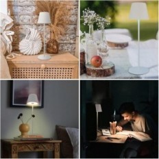 Trådløs Malux bordlampe 2 stk med RGB RGB kontrol