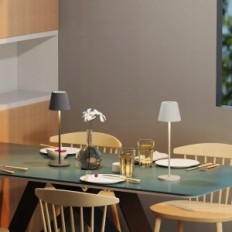 Lampada da tavolo wireless Malux PBG-1238, 2 PC, 385mm, IP54 Bianco