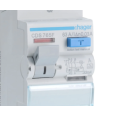 Differentialkontakt Hager 63a 30 har 2 poler type A-auto / skrue