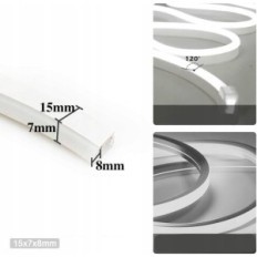 Cinturino al neon LED Bagzy 15m 220 V IP65 120 LED / M White Color